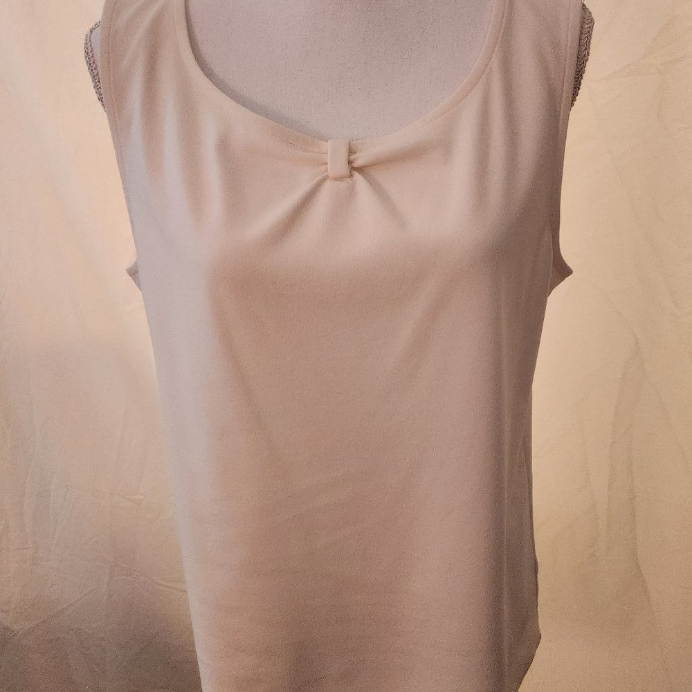 Talbots Cream colored sleeveless top, size L